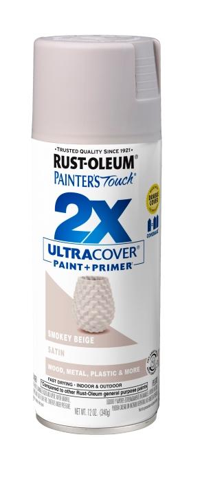 Rust-Oleum Painter's Touch 2X Ultra Cover 334092 Spray Paint, Satin, Smokey Beige, 12 oz, Aerosol Can
