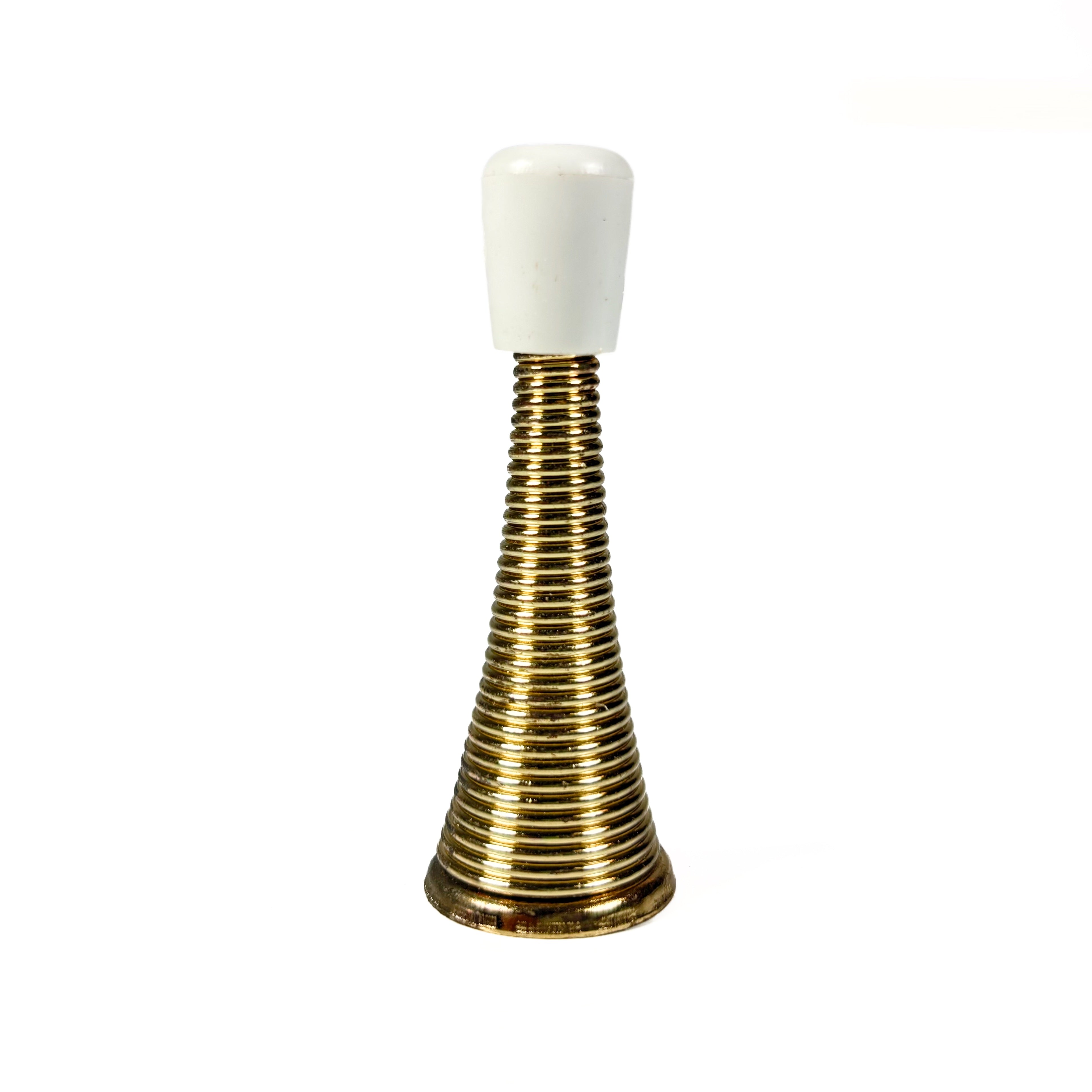 Heavy Duty Spring Door Stops 3 Inch Bright Brass 2 Pack