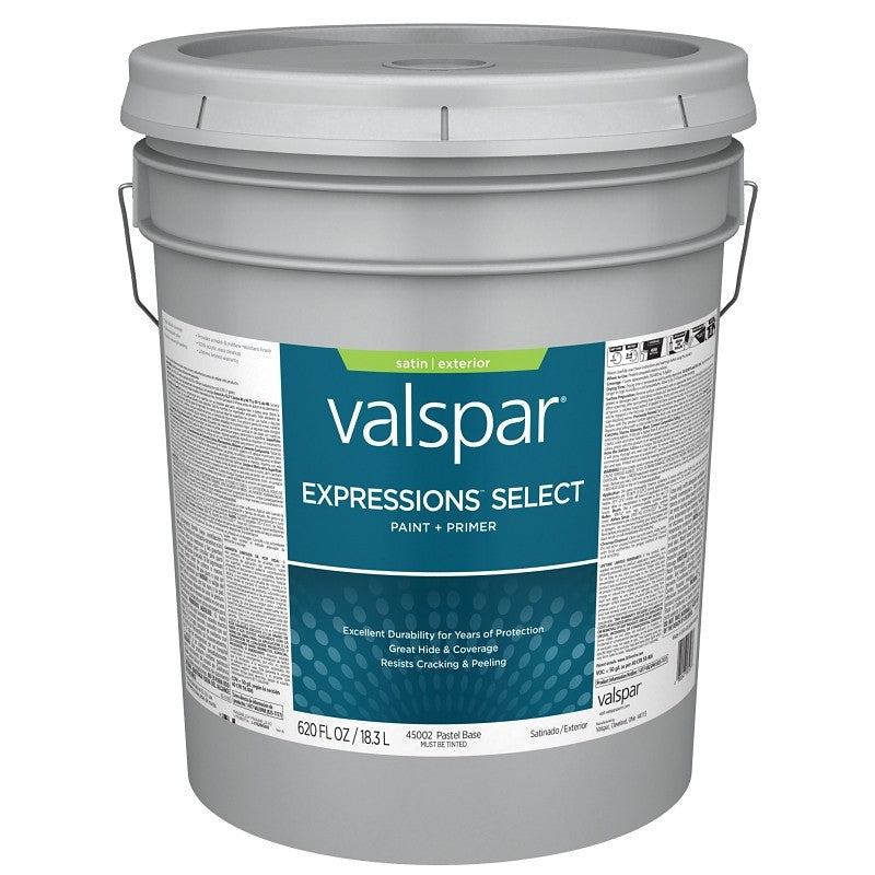Valspar Expressions Select 4500 028.0045002.008 Latex Paint, Acrylic Base, Satin, Pastel Base, 5 gal