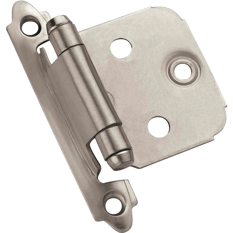 Amerock 1887612 Cabinet Hinge, 3/8 in Inset, Satin Nickel, 2-3/4 in L x 2 in W, Variable Overlay Hinge, 10/PK