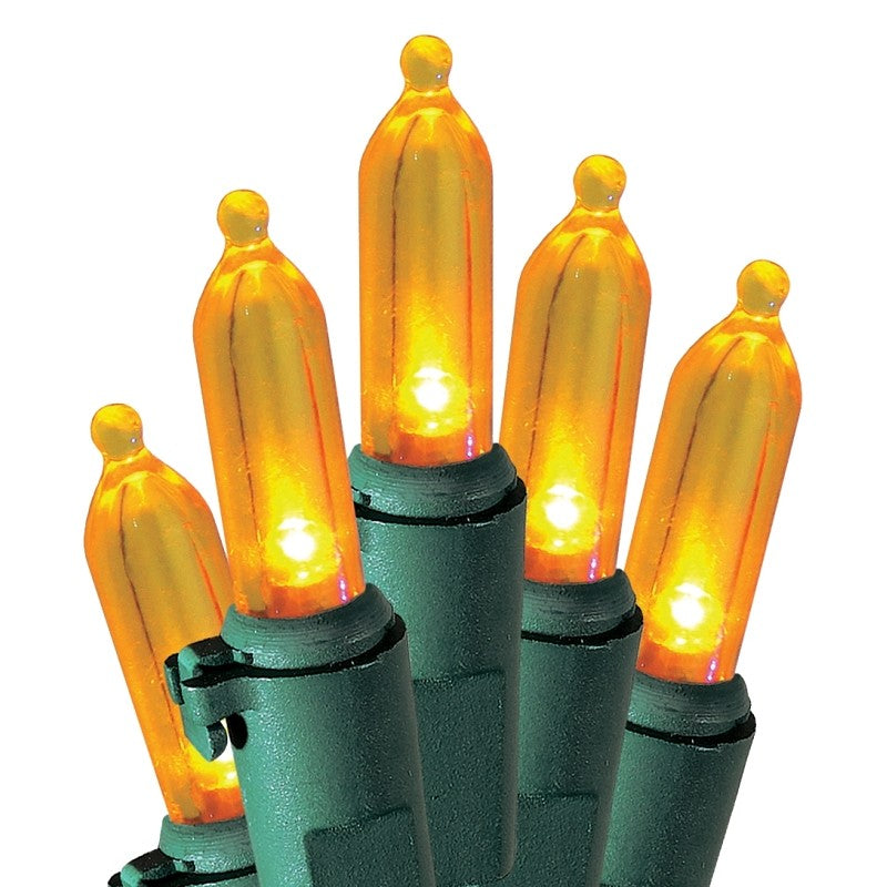 Hometown Holidays U10E406G Light Set, Christmas, 120 V, 2.4 W, 50-Lamp, LED Lamp, Orange Lamp, 13.58 ft L
