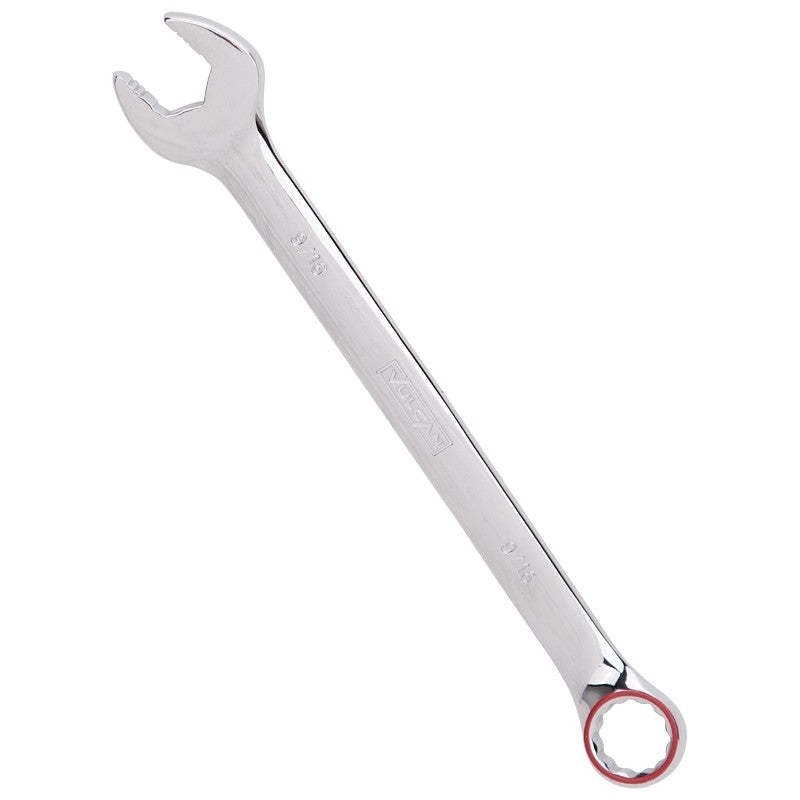 Vulcan MT65456853L Combination Wrench, SAE, 9/16 in Head, Chrome Vanadium Steel