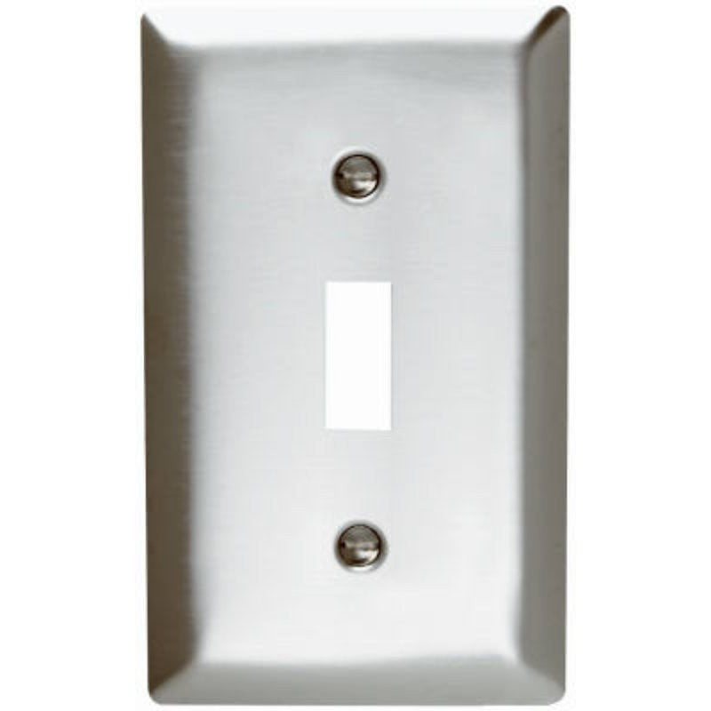 Legrand SS1CC25 Wallplate, 4-1/2 in L, 2-3/4 in W, 1 -Gang, Stainless Steel, Brushed