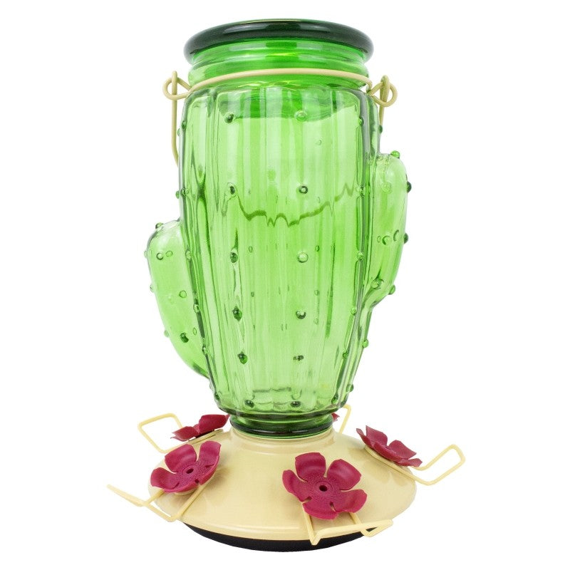 Perky-Pet 9111-2 Top-Fill Bird Feeder, Cactus Top, 32 oz, Nectar, 5 -Port/Perch, Glass/Plastic, 9 in H (Pack of 2)