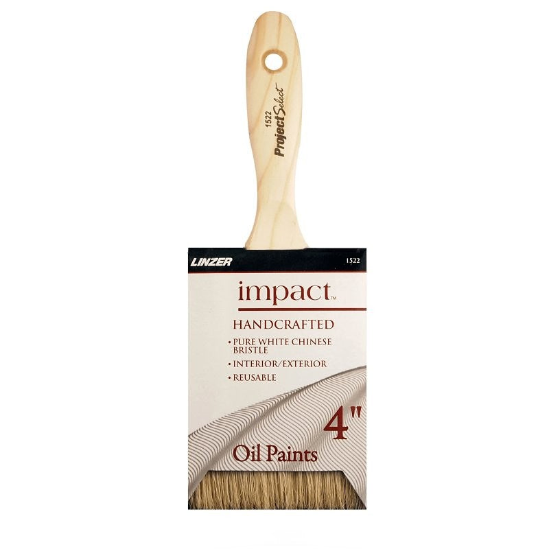 Linzer 1522-4in Paint Brush, Chinese Bristle, Beavertail Handle