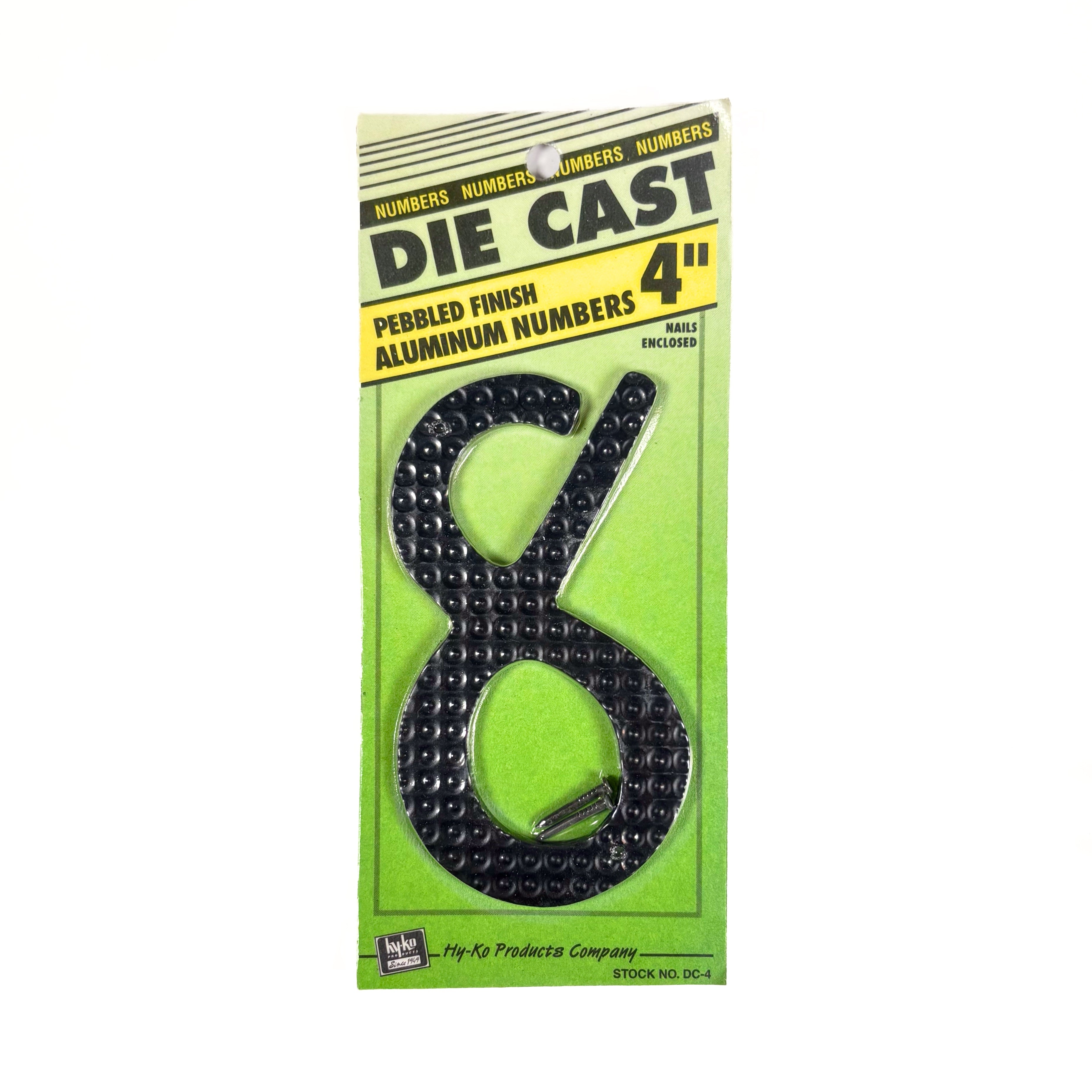 4 Inch Black Pebbled Aluminum House Number 8