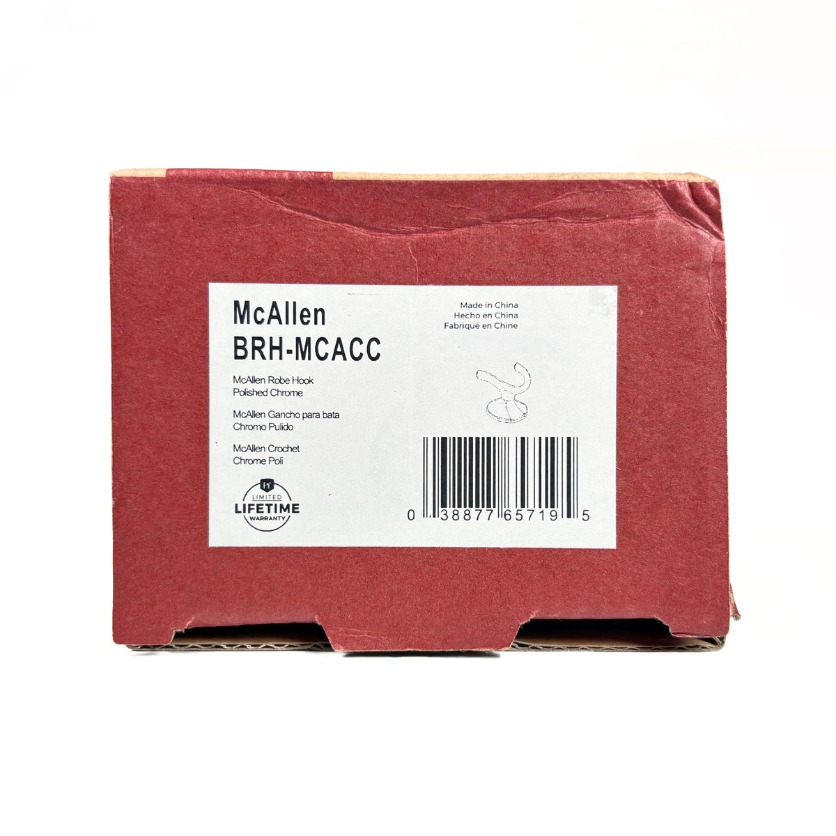 Mc Allen Robe Hook Polished Chrome