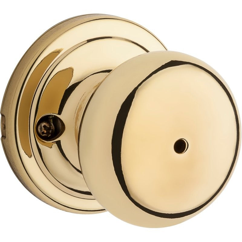 Kwikset Signature Series 730H 3 6AL RCS Privacy Lockset, 2-3/8 in Dia Knob, Hancock, Mushroom Design, Polished Brass