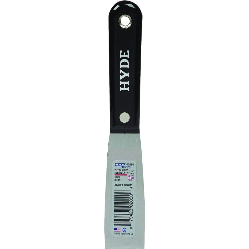 Hyde 02050 Putty Knife, 3-3/4 in L Blade, 1-1/4 in W Blade, Nylon Handle