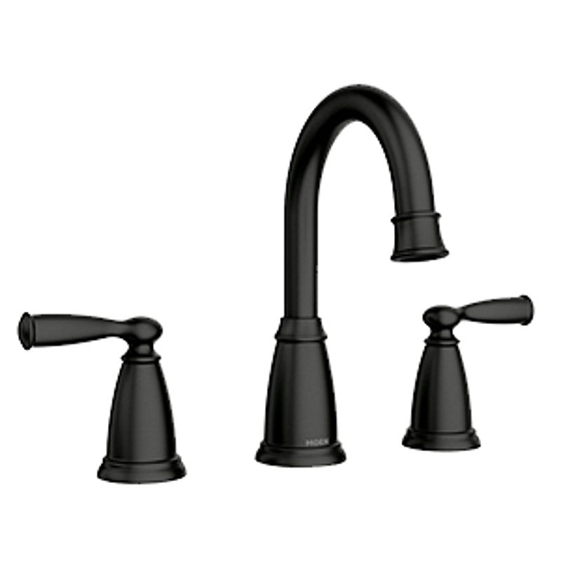 Moen Banbury 84947BL Widespread Bathroom Faucet, 1.2 gpm, 2-Handle, 3-Faucet Hole, Metal, Matte Black