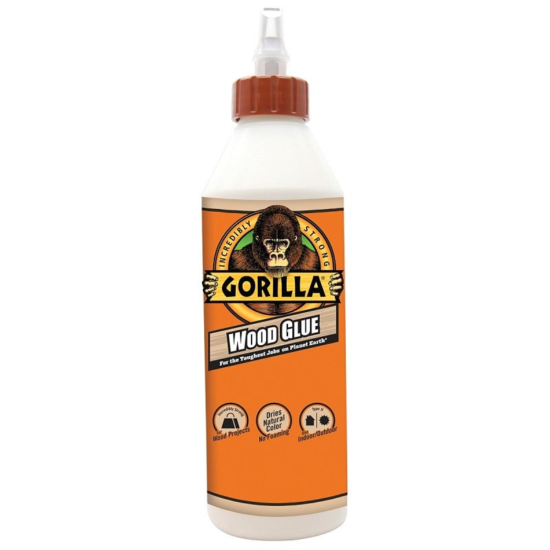 Gorilla 6205001 Wood Glue, Light Tan, 18 oz Bottle