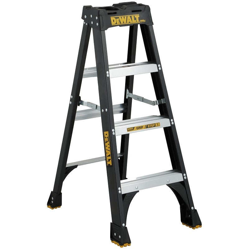 DeWALT by Louisville DXL3010 Series DXL3010-04 Step Ladder, 4 ft H, Type IA Duty Rating, Fiberglass, 300 lb