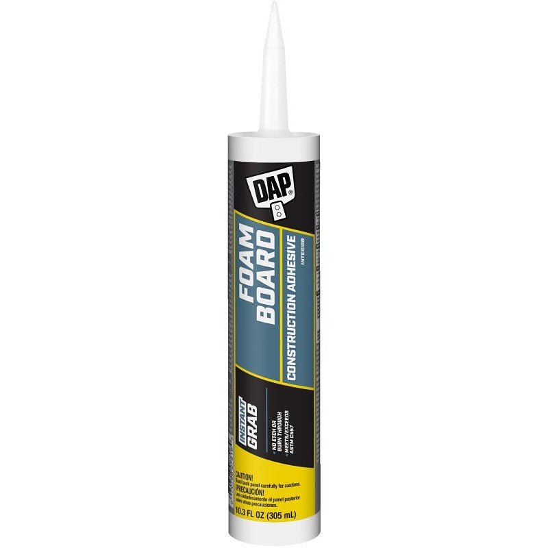 DAP DYNAGRIP 27519 Foamboard Construction Adhesive, Off-White, 10.3 oz Cartridge