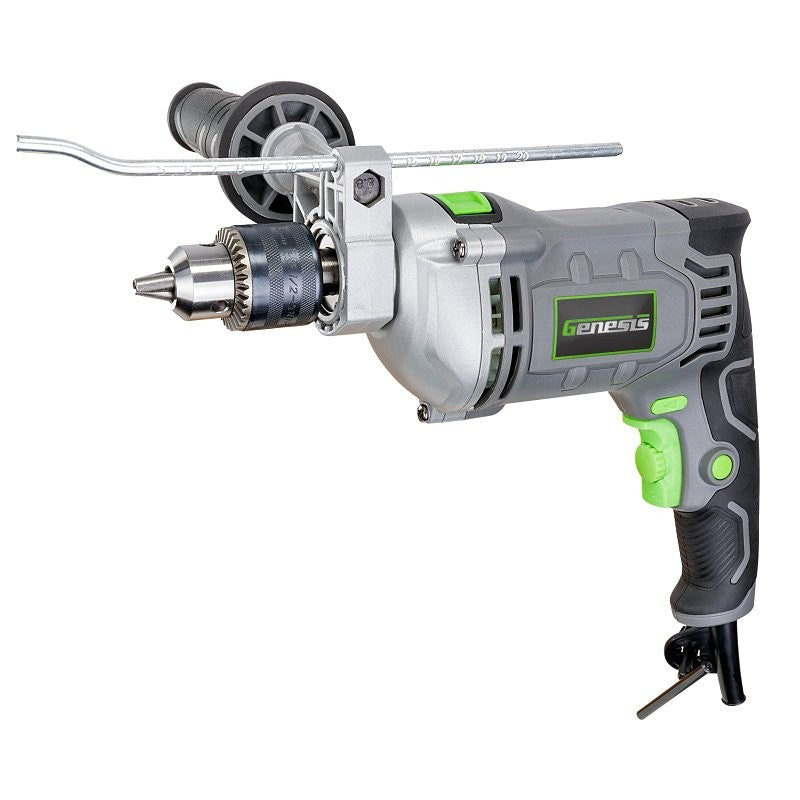 Genesis GHD1275B Variable Speed Hammer Drill, 7.5 A, Keyed Chuck, 1/2 in Chuck, 0 to 44,800 bpm, 0 to 2800 rpm Speed