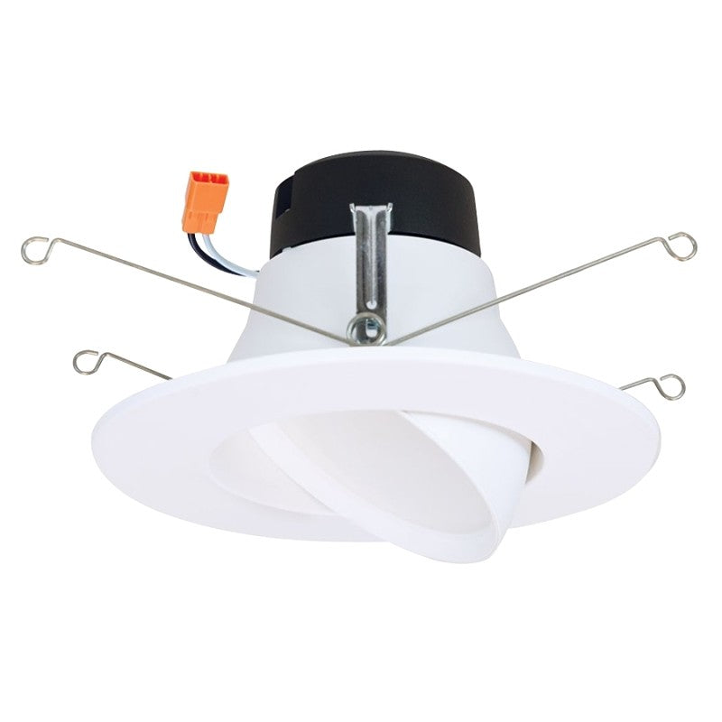 Halo LA56 Series LA56069301EWH Retrofit Downlight, 9 W, 120 VAC, 1-Lamp, LED Lamp, Aluminum/Steel, White
