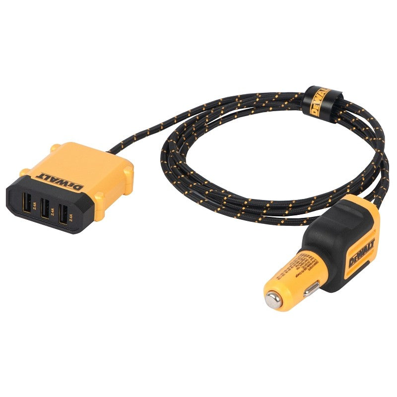 DEWALT 141 0475 DW2 USB Charger, Black/Yellow, 6 ft L Cord