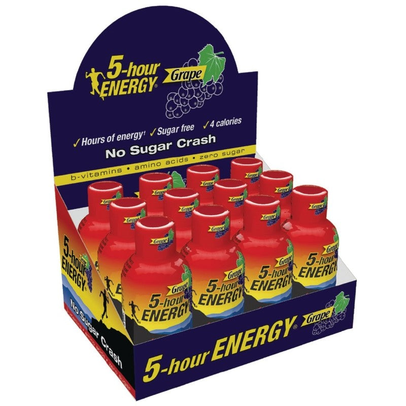 5-hour ENERGY 218123 Sugar-Free Energy Drink, Liquid, Grape, 1.93 oz (Pack of 12)