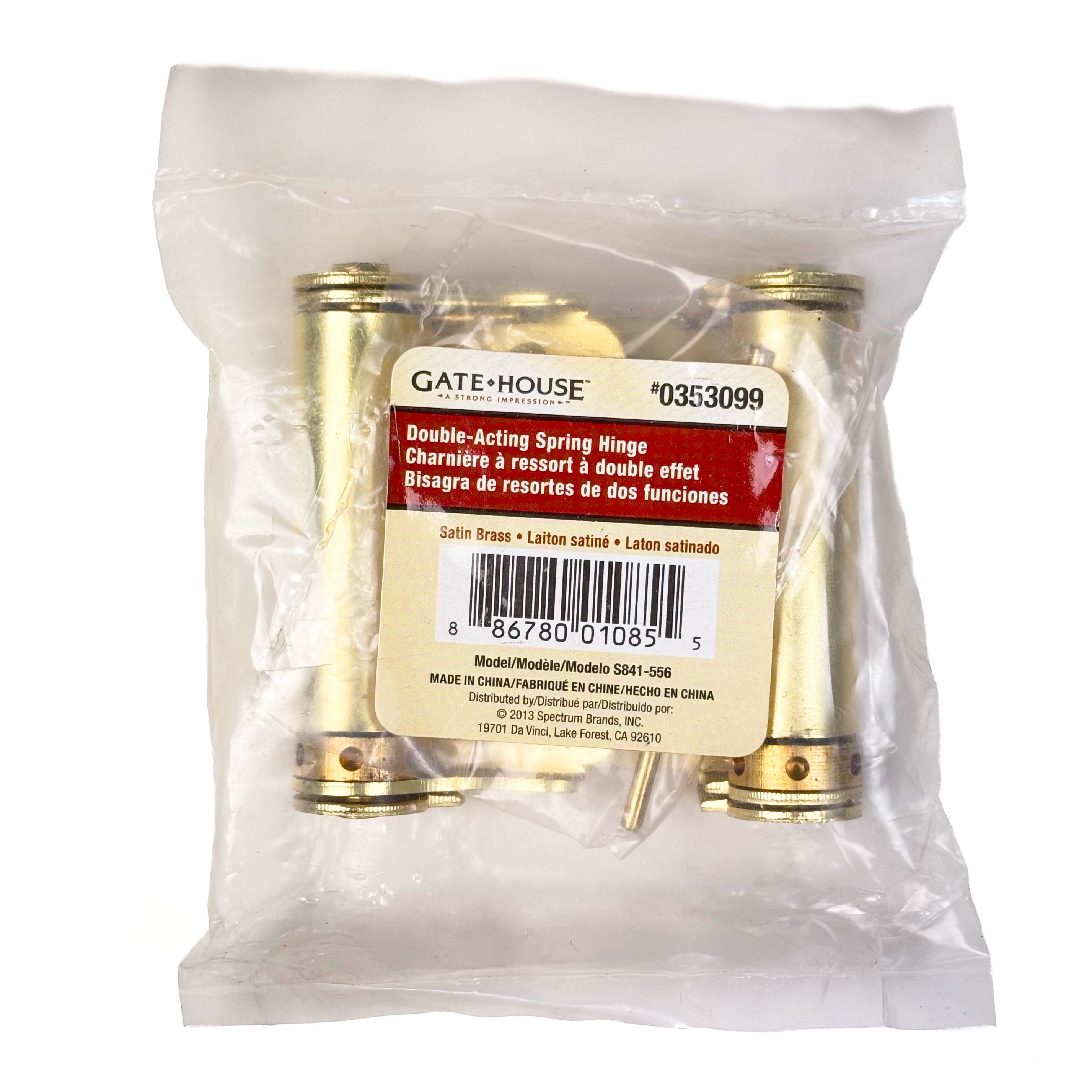 Double Acting Spring Hinge 3 Inch Satin Brass 1 Pack