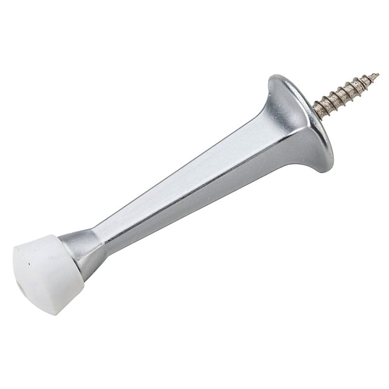 National Hardware N830-139 Door Stop, 3 in Projection, Die-Cast Zinc/Plastic/Rubber, Satin Chrome
