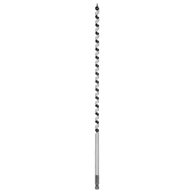 Irwin 3043004 Auger Drill Bit, 3/8 in Dia, 17 in OAL, Twist Flute, 1-Flute, 3/8 in Dia Shank, Quick-Change Impact Shank