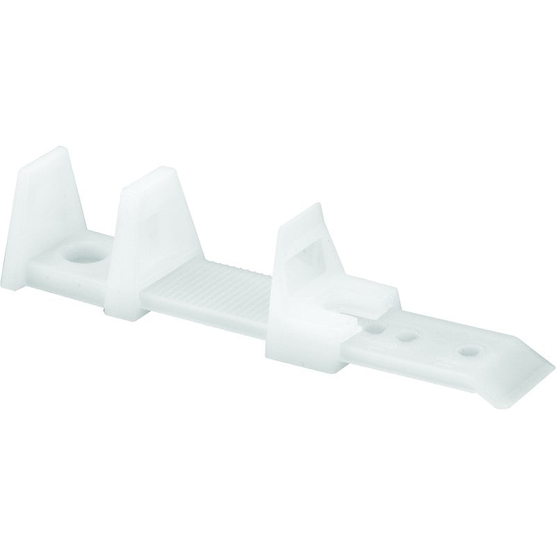 Prime-Line N 6564 Door Guide, 4-1/4 in L x 3/4 in W x 7/8 in D Dimensions, Nylon, White, Floor, 2/PK