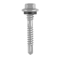 Teks Elite Series 21474 Roofing Screw, 2 in L, Coarse Thread, Washer Head, Hex Drive, Drill Point, Steel, 50