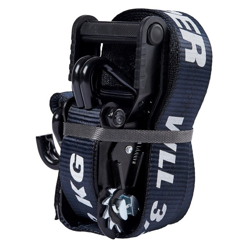 Keeper 85458 Tie-Down, 2 in W, 27 ft L, Black, 3333 lb Working Load, J-Hook End