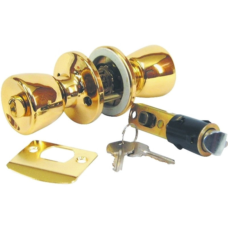 US Hardware D-099B Entrance Lockset, Brass, Brass