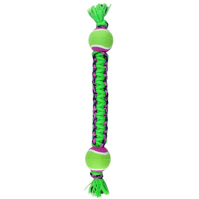 Pet Park Blvd US2056 43 Rope Toy, Double Ball Paracord, Woven, Green