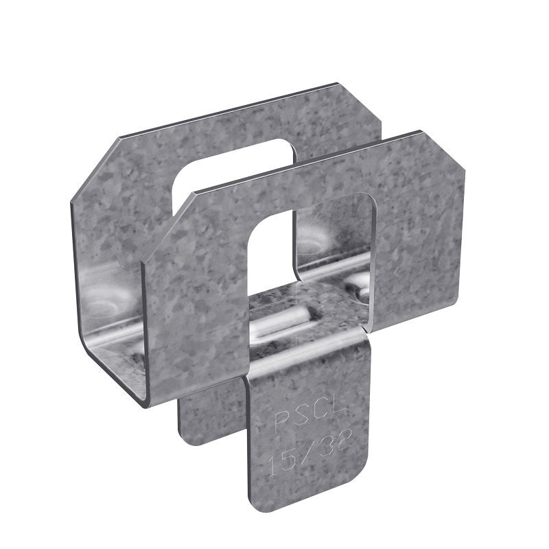 Simpson Strong-Tie PSCL Series PSCL 15/32 Panel Sheathing Clip, 32 Roof Span, Steel, Galvanized, 250/PK