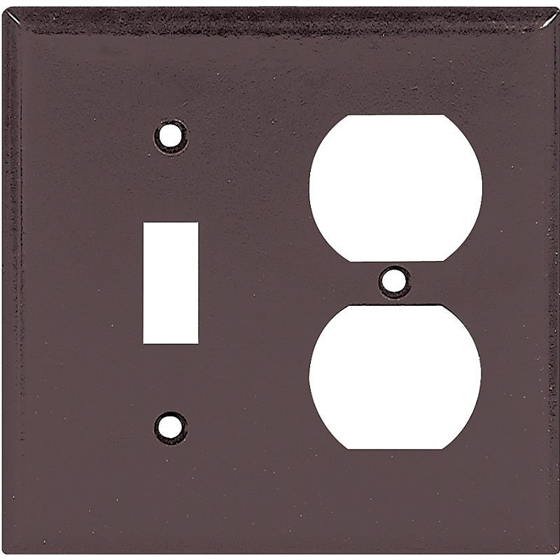 Eaton Wiring Devices 2138B-BOX Combination Wallplate, 4-1/2 in L, 4-9/16 in W, 2 -Gang, Thermoset, Brown (Pack of 10)