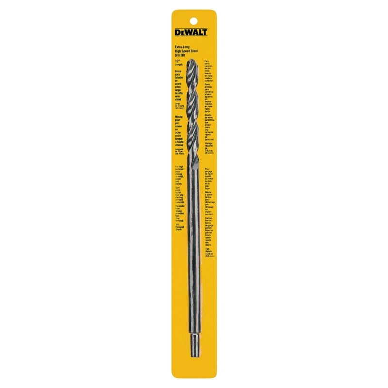 DEWALT DW1608 Drill Bit, 5/16 in Dia, 12 in OAL, Spiral Flute, 5/16 in Dia Shank, Round Shank