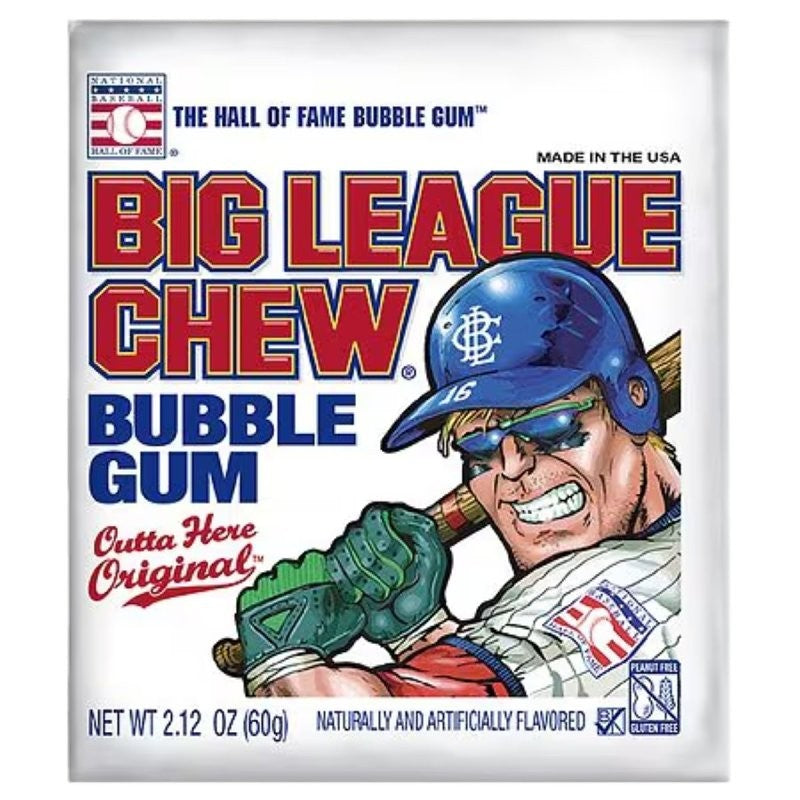 Big League Chew 533247 Outta Here Original Bubble Gum, 2.12 oz Pouch (Pack of 12)