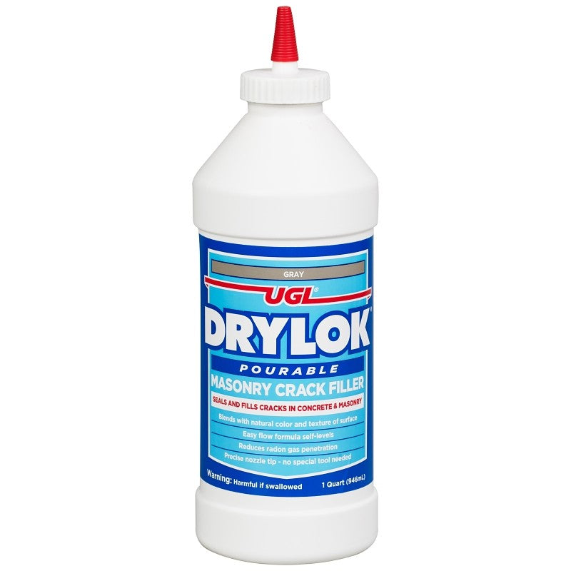 Drylok 30512 Pourable Crack Filler, Gray, Liquid, 1 qt