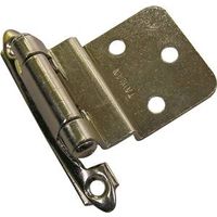 Self Closing Hinges With 3/8 Inch Inset Nickel Plated Finish 2 Pack
