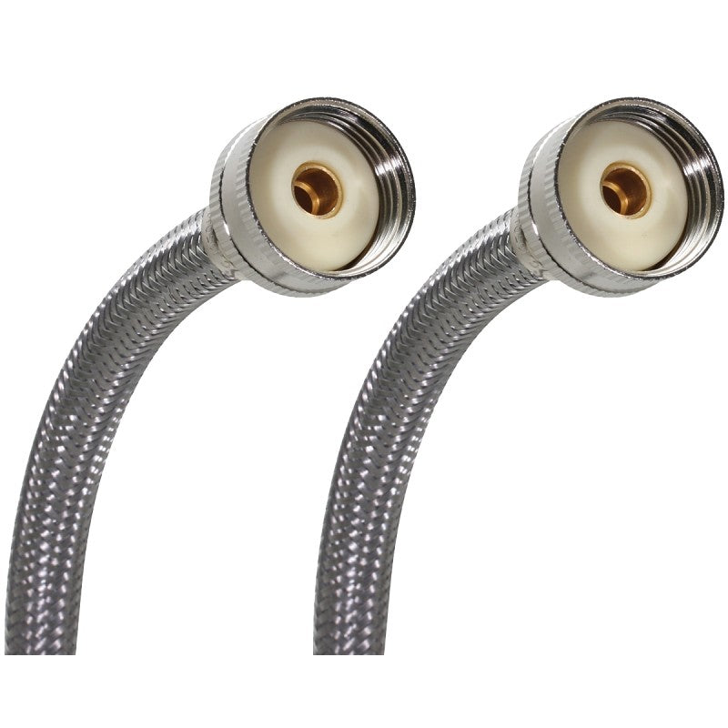 Fluidmaster 9WM60P2 Washing Machine Discharge Hose, 3/4 in OD, 3/4 in ID, 60 in L, Female, Stainless Steel