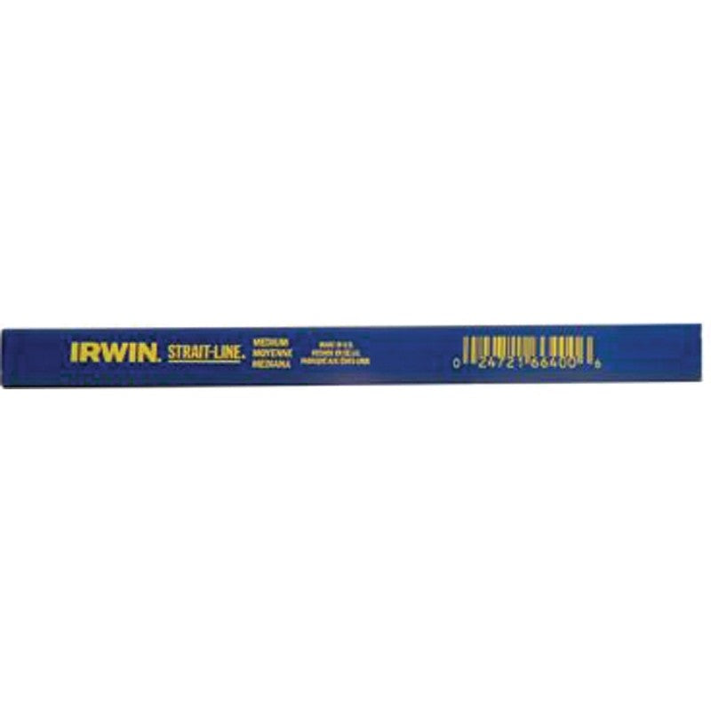 Irwin 66300 Medium Lead Carpenter Pencil, Blue, 7 in L, Wood Barrel, Blue Barrel (Pack of 12)