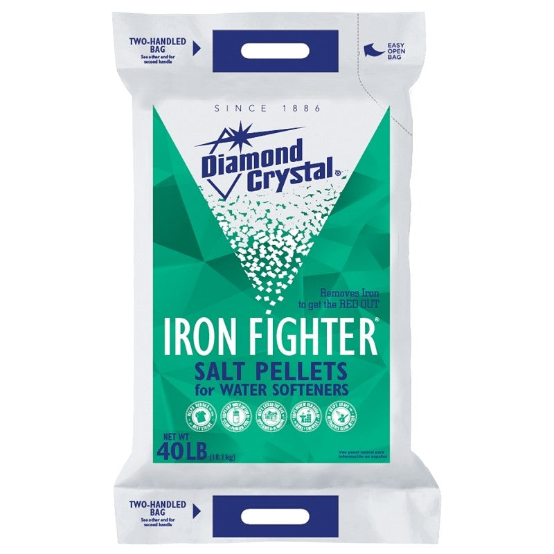 Cargill Iron Fighter 100012408 Salt Pellets, 40 lb Bag, Crystalline Solid, Halogen