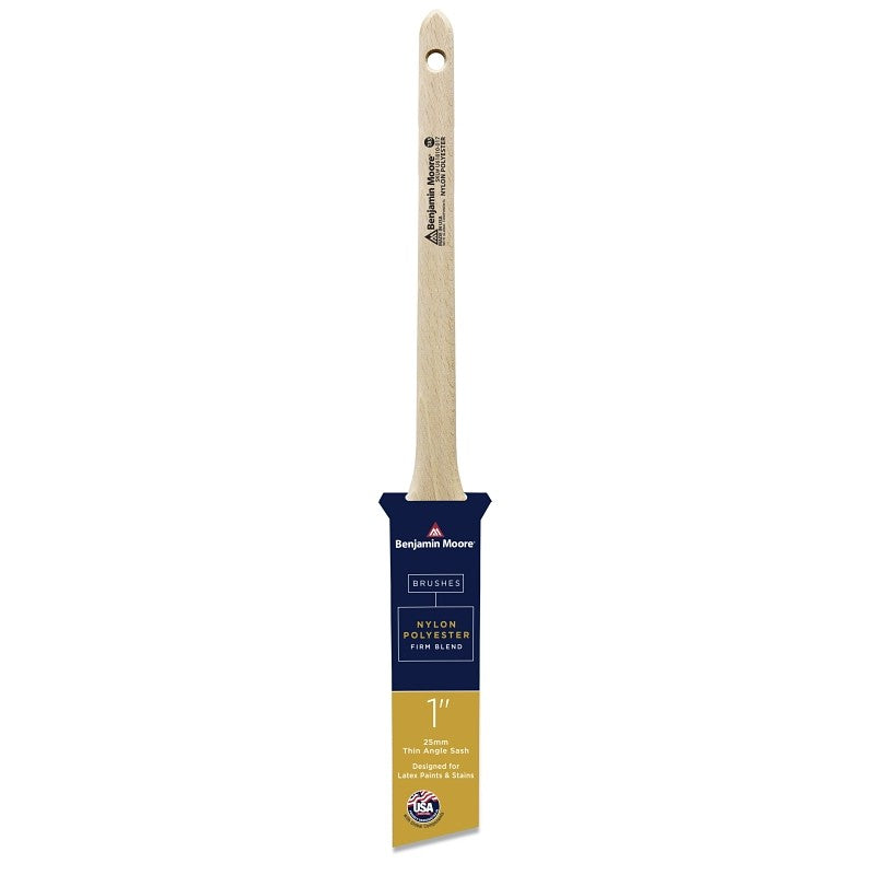Benjamin Moore U61810-017 Paint Brush, Wood Handle, Firm Brush, 2-3/16 in L Bristle, Nylon/Polyester Bristle