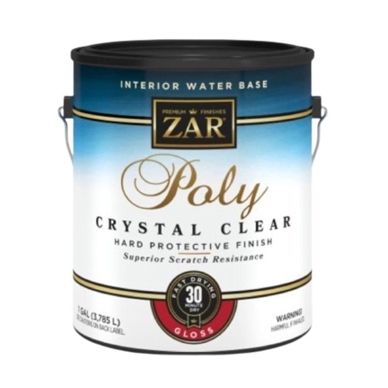 Aqua ZAR 32413 Polyurethane, Gloss, Liquid, Crystal Clear, 1 gal, Can (Pack of 2)