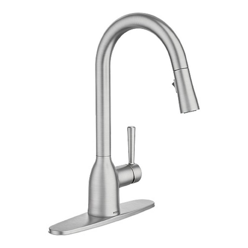 Moen Adler Series 87233SRS Kitchen Faucet, 1.5 gpm, 1-Handle, 1-Faucet Hole, Polymer/Stainless Steel