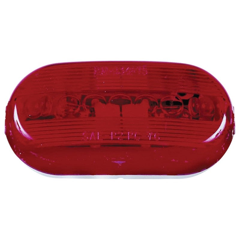 PM V135R Marker Light, Oval, 4-1/8 in W, 2 in H, 12 V, Incandescent Lamp, Red Lens, Surface
