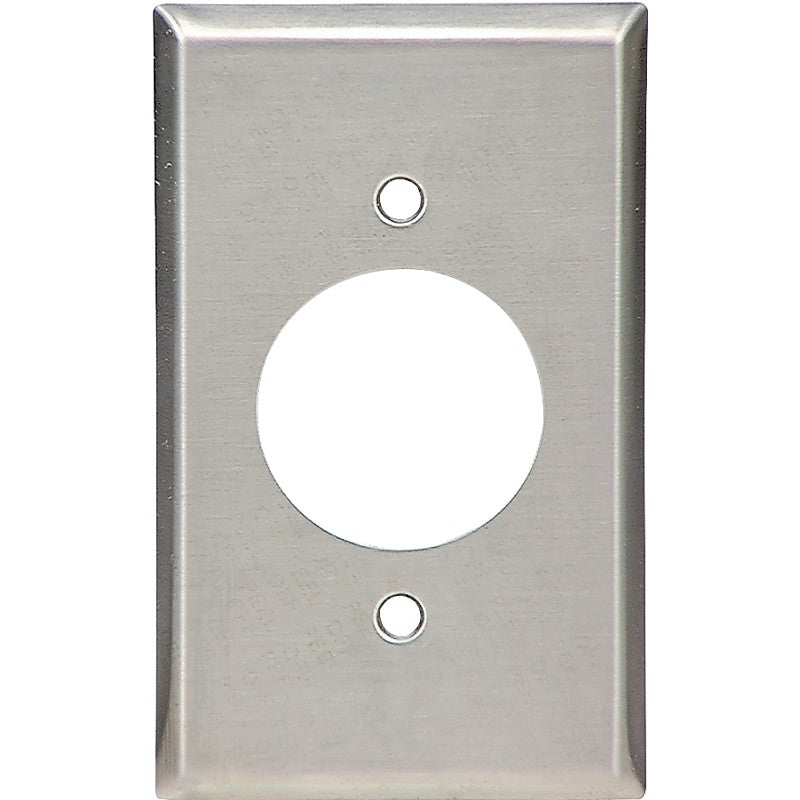 WALL PLATE RND HOLE 1G SS 1PK