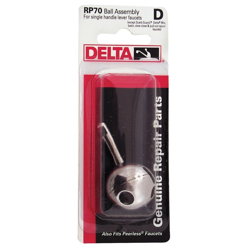 Delta RP70 Ball Assembly, Round Stem, Stainless Steel, For: Delta Faucets