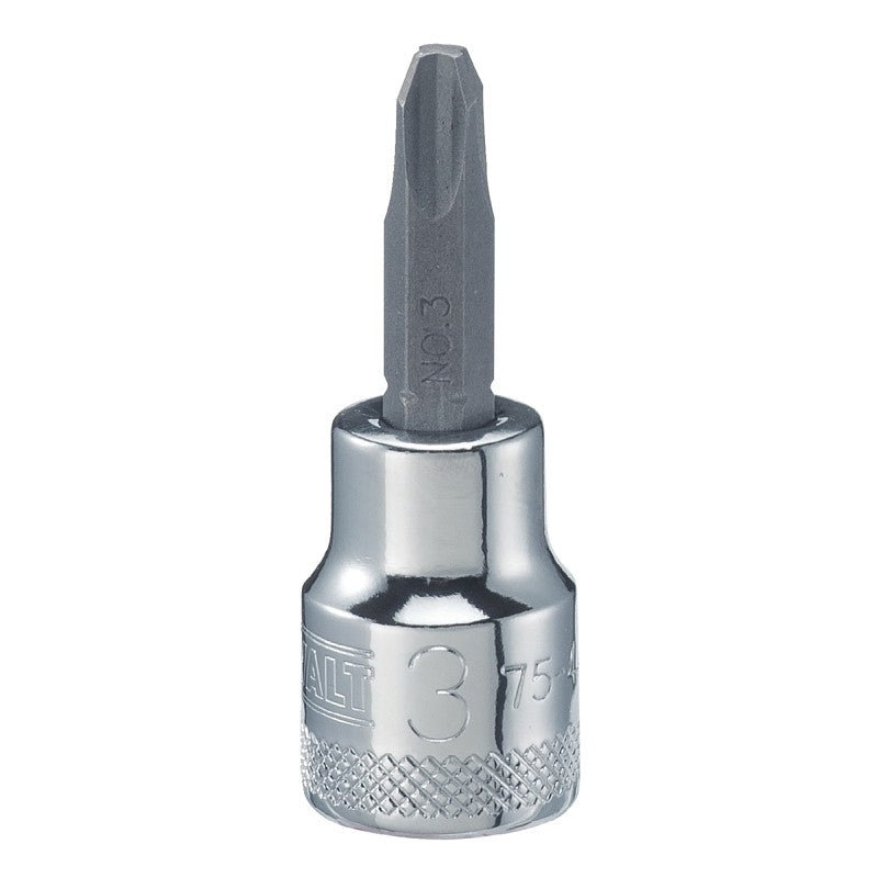 DEWALT DWMT75448OSP Phillips Screwdriver Bit Socket, #3 Tip, 3/8 in Drive, Chrome Vanadium, Polished Chrome Vanadium