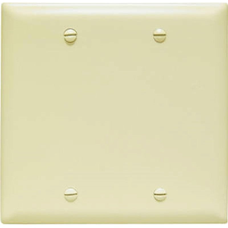 Legrand TP23ICC12 Blank Wallplate, 0.07 in Thick, 2 -Gang, Nylon, Ivory, Box Mounting