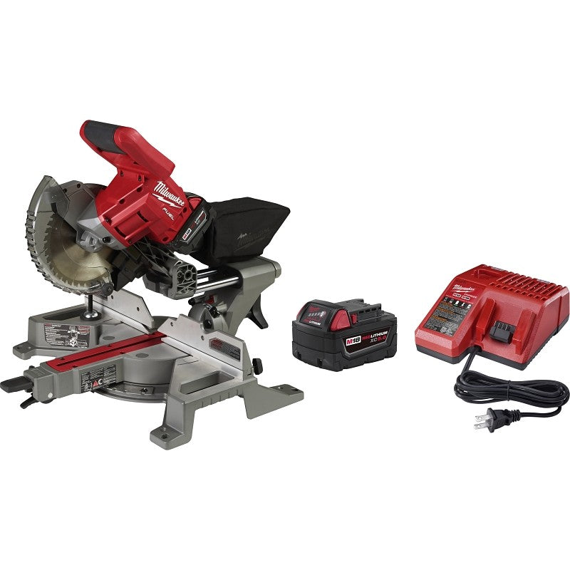 Milwaukee M18 FUEL 2733-21 Miter Saw Kit, Battery, 7-1/4 in Dia Blade, 5000 rpm Speed, 48 deg Max Miter Angle