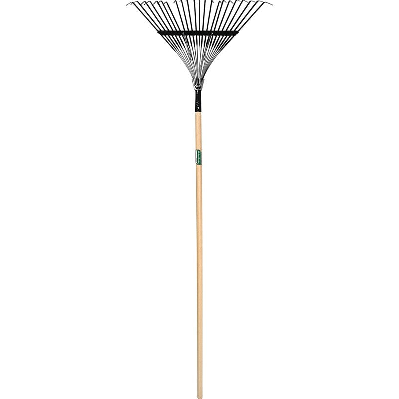 UnionTools 64430 Leaf Rake, Steel Tine, 22-Tine, Hardwood Handle, 48 in L Handle