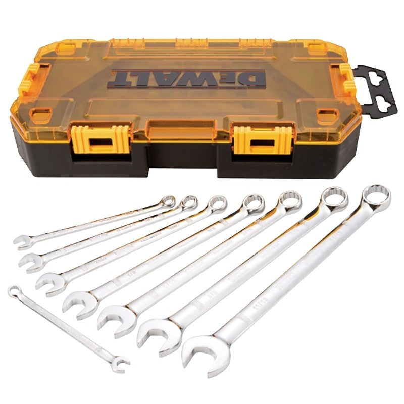 DEWALT DWMT73809 Wrench Set, 8-Piece, Polished Chrome, Specifications: SAE Measurement