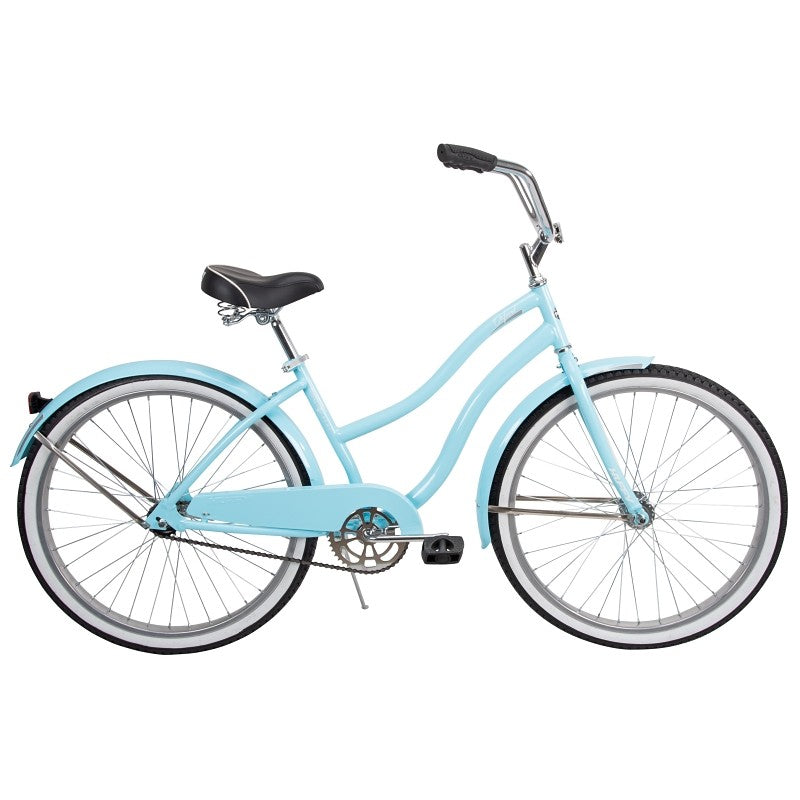 Huffy 66639 Cruiser Bicycle, Women, Steel Frame, Rear Coast Brake, 26 in Dia Wheel, Sky Blue